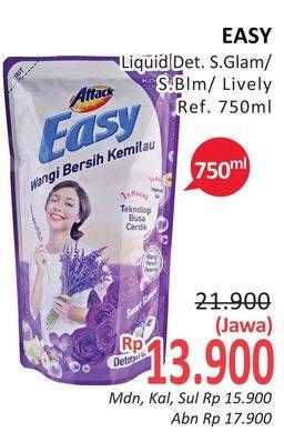 Promo Harga ATTACK Easy Detergent Liquid Sparkling Blooming, Lively Energetic, Sweet Glamour 750 ml - Alfamidi