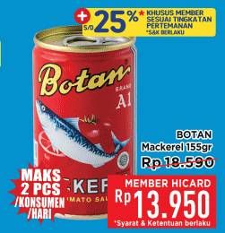 Promo Harga Botan Mackarel 155 gr - Hypermart