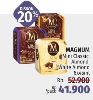 Promo Harga Walls Magnum Mini Classic Almond, Almond, Classic Almond White per 6 pcs 45 ml - LotteMart