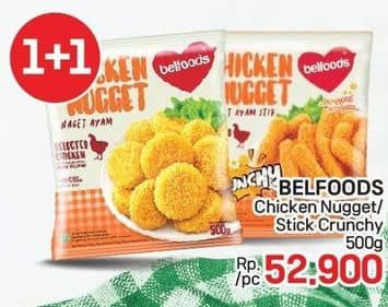 Promo Harga Belfoods Nugget Chicken Nugget, Chicken Nugget Stick Crunchy 500 gr - LotteMart