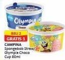 Promo Harga Campina Ice Cream Cup Spongebob, Olympia Choco Crunch, Olympia Choco Fudge 80 ml - Alfamart