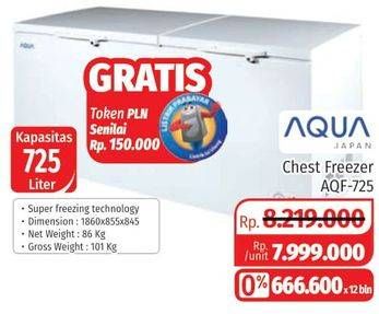 Promo Harga AQUA AQF-725 | Chest Freezer  - Lotte Grosir