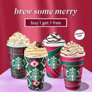 Promo Harga Buy 1 Get 1 Free  - Starbucks