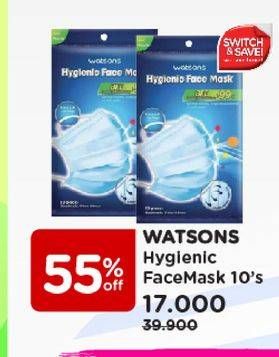 Promo Harga WATSONS Hygienic Face Mask 10 pcs - Watsons