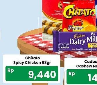 Promo Harga Chitato Snack Potato Chips Ayam Bumbu Spicy Chicken 68 gr - Carrefour