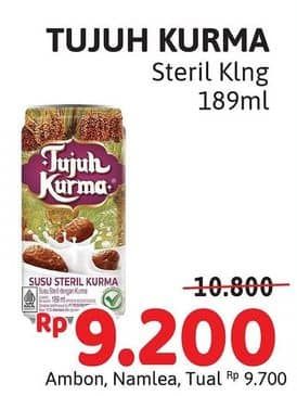 Promo Harga Tujuh Kurma Susu Steril Kurma 200 ml - Alfamidi