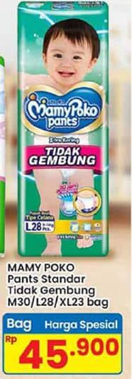 Promo Harga Mamy Poko Pants Xtra Kering Slim Tidak Gembung M30, L28, XL23 23 pcs - Indomaret