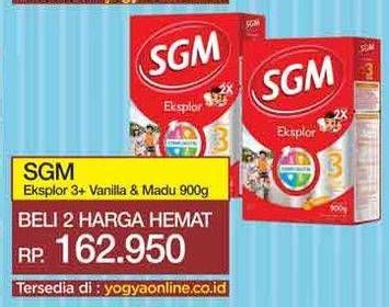 Promo Harga SGM Eksplor 3+ Susu Pertumbuhan Madu, Vanila 900 gr - Yogya