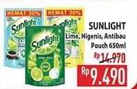 Promo Harga Sunlight Pencuci Piring Anti Bau With Daun Mint, Higienis Plus With Habbatussauda, Jeruk Nipis 100 650 ml - Hypermart