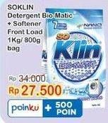 Promo Harga So Klin Biomatic Powder Detergent +Softener Front Load 1000 gr - Indomaret