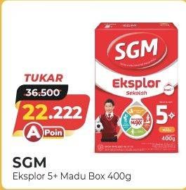 Promo Harga SGM Eksplor 5+ Susu Pertumbuhan Madu 400 gr - Alfamart