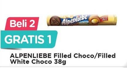Promo Harga ALPENLIEBE Candy Caramel Chocolate, White Chocolate 38 gr - Alfamart