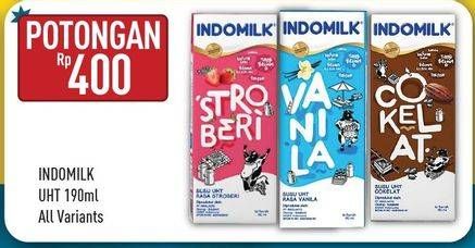 Promo Harga INDOMILK Susu UHT All Variants 190 ml - Hypermart