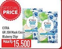 Promo Harga CITRA Glow Recipe Juicy Sheet Mask Coconut Water + Blueberry 25 gr - Hypermart