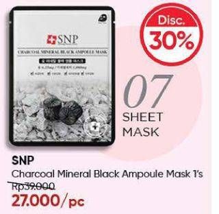 Promo Harga SNP Charcoal Mineral Black Ampoule Mask 25 ml - Guardian