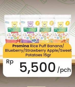 Promo Harga Promina Puffs Pisang, Blueberry, Strawberry Apple, Sweet Potatoes 15 gr - Carrefour
