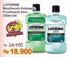 Promo Harga LISTERINE Mouthwash Antiseptic Fresh Burst, Zero 250 ml - Indomaret