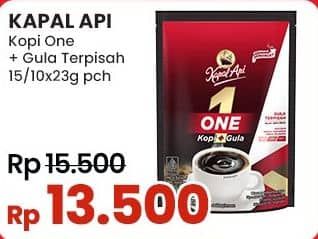 Promo Harga Kapal Api Kopi One + Gula Terpisah per 15 sachet 23 gr - Watsons