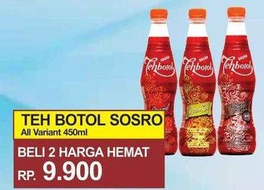 Promo Harga Sosro Teh Botol All Variants per 2 botol 450 ml - Yogya