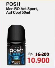 Promo Harga Posh Deo Roll On Men Active Sport, Men Active Cool 50 ml - Alfamart