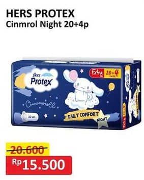 Promo Harga Hers Protex Comfort Night Wing 30cm 24 pcs - Alfamart