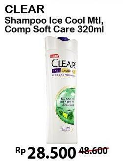 Promo Harga CLEAR Shampoo Ice Cool Menthol, Complete Soft Care 320 ml - Alfamart