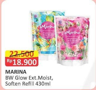 Promo Harga MARINA Brightening Body Wash Ext. Moist, Soften 430 ml - Alfamart