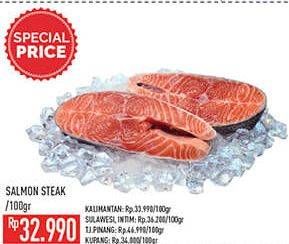 Promo Harga Salmon Steak per 100 gr - Hypermart