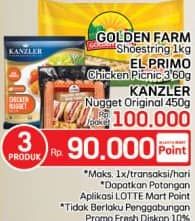 Promo Harga Golden Farm French Fries + El Primo Sosis + Kanzler Chicken Nugget  - LotteMart