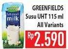 Promo Harga GREENFIELDS UHT Full Cream 125 ml - Hypermart