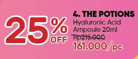 Promo Harga THE POTIONS Hyaluronic Acid Ampoule 20 ml - Guardian