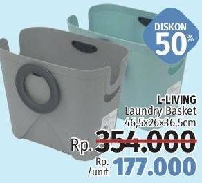 Promo Harga L-LIVING Laundry Basket 46.5x26x36.5cm  - LotteMart