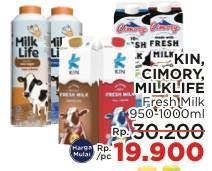 Harga KIN/ CIMORY/ MILK LIFE Fresh Milk 950-1000ml