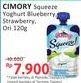 Promo Harga Cimory Squeeze Yogurt Blueberry, Strawberry, Original 120 gr - Alfamidi