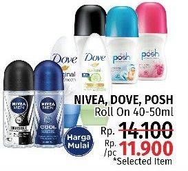Promo Harga NIVEA/ DOVE/ POSH Roll On 40-50 mL Selected Items  - LotteMart