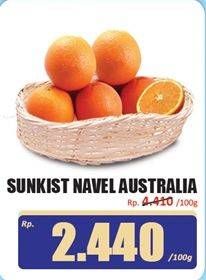 Promo Harga Jeruk Sunkist Navel Australia per 100 gr - Hari Hari