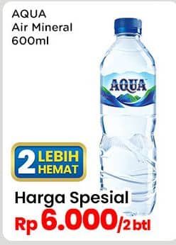 Promo Harga Aqua Air Mineral 600 ml - Indomaret