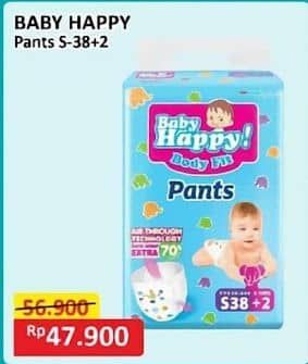 Promo Harga Baby Happy Body Fit Pants S38+2 40 pcs - Alfamart