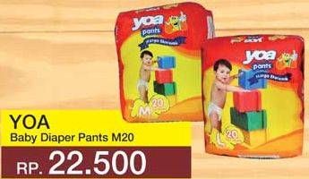 Promo Harga YOA Baby Diapers Pants M20 20 pcs - Yogya