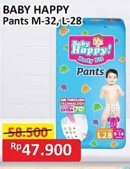 Promo Harga Baby Happy Body Fit Pants M32, L28 28 pcs - Alfamart