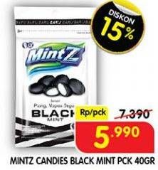 Promo Harga MINTZ Candy Chewy Mint Blackmint 40 gr - Superindo