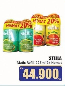 Promo Harga Stella Matic Refill Green Fantasy, Orange Twist 225 ml - Hari Hari