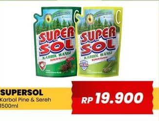 Promo Harga Supersol Karbol Wangi Pine, Sereh 1800 ml - Yogya