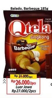 Promo Harga QTELA Keripik Singkong Balado, BBQ per 2 pouch 185 gr - Alfamart