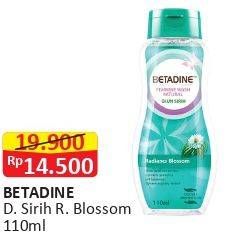 Promo Harga BETADINE Feminine Wash Natural Daun Sirih R.Blossom 110 ml - Alfamart