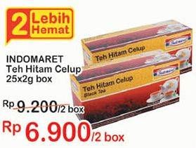 Promo Harga Indomaret Teh Celup Hitam per 2 box 25 pcs - Indomaret