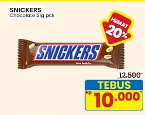 Promo Harga Snickers Chocolate 51 gr - Indomaret