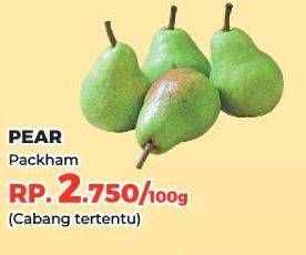 Promo Harga Pear Packham per 100 gr - Yogya