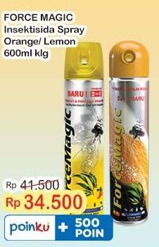 Promo Harga Force Magic Insektisida Spray Orange, Lemon 600 ml - Indomaret