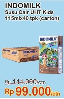 Promo Harga INDOMILK Susu UHT Kids Cokelat per 40 pcs 115 ml - Indomaret